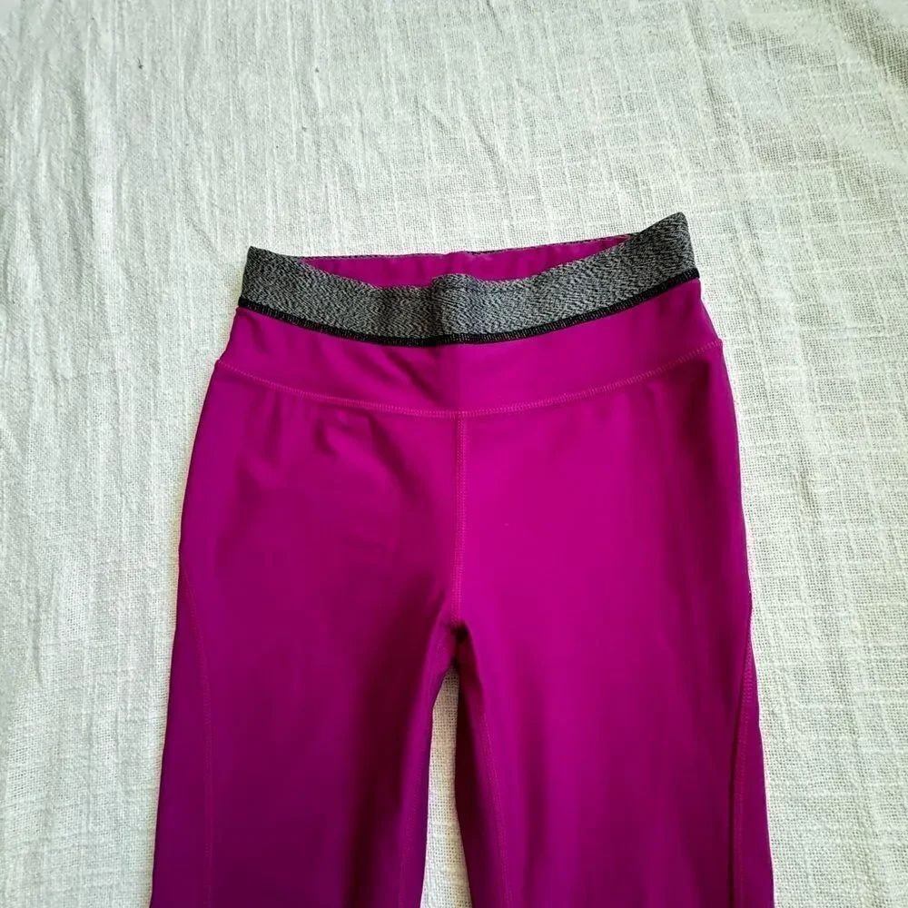 Athleta Workout Pink Legging High Waist Yoga Exercise Walking Cropped Pant SZ XS - Picture 3 of 11